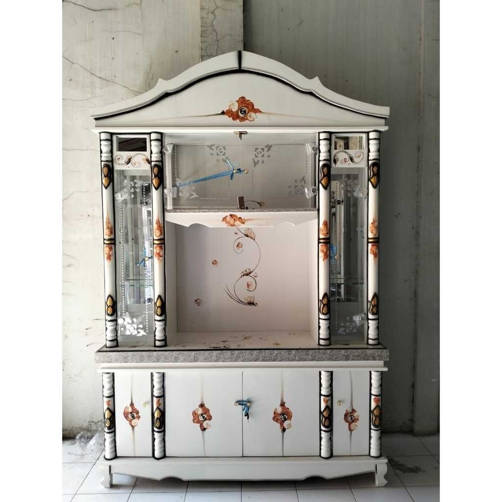 Buffet Kristal Minimalis 4 Pintu / Lemari Hias / Bufet Pajangan/Bufet Tv kristal BREBES JAWA TENGAH