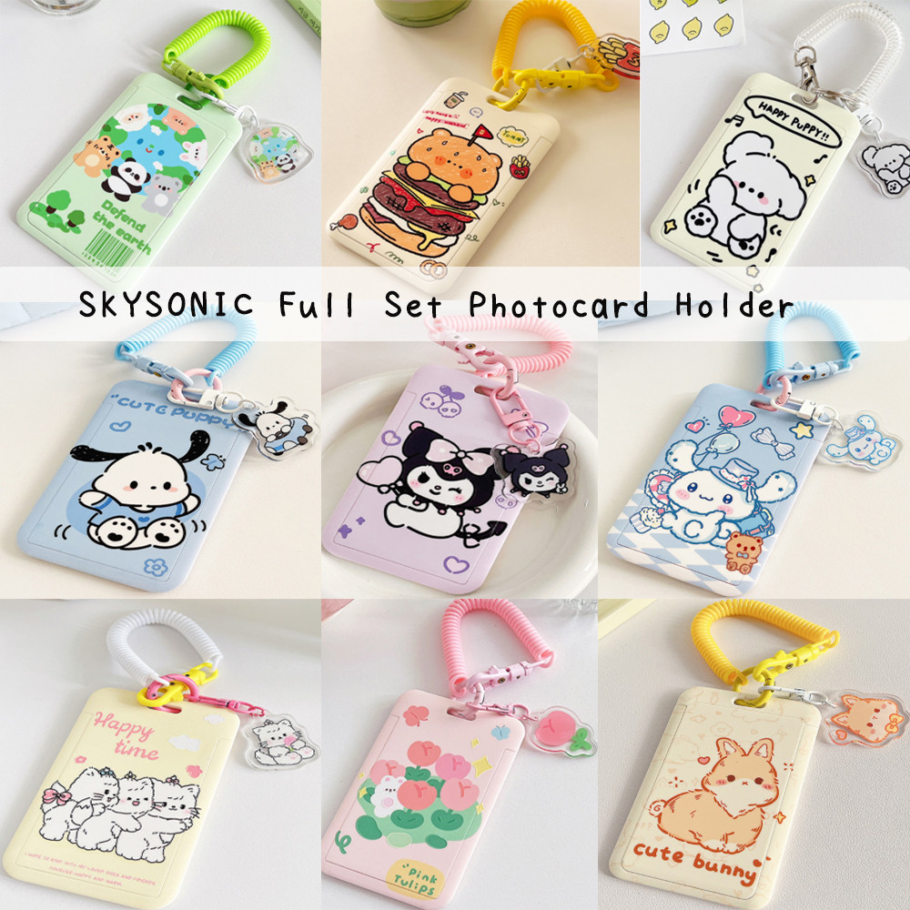 

SKYSONIC ABS Slide Kpop Photo Card Holder Anti-lost Keychain 3 Inch Kawaii Idol Protective Case Bag