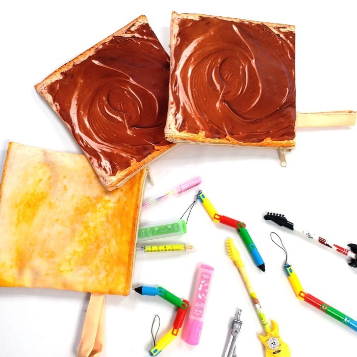 

[New] Tempat Pensil gambar Roti Tawar dengan selai Coklat