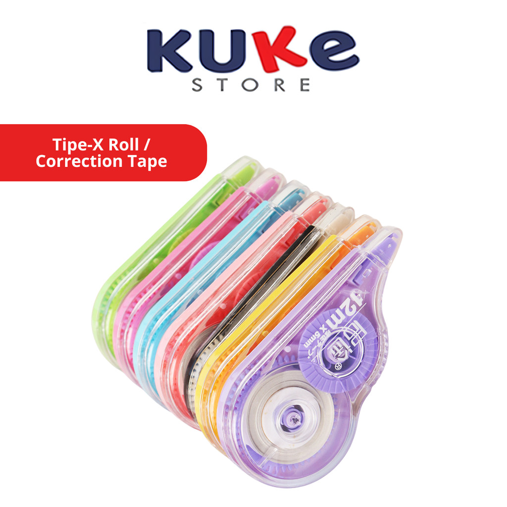 

Tipe-X Roll / Correction Tape / Penghapus Pulpen TipeX Kertas Pita Koreksi Polos Gulungan Tidak Mudah Robek Alat Hapus Tulisan Pen Pena Perlengkapan Alat Tulis Kantor Sekolah Anak Remaja SD SMP SMA