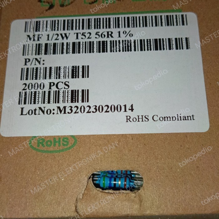 Part 7446 resistor metal film 1/2watt 0,5watt 0.5watt 56r 56ohm taiwan