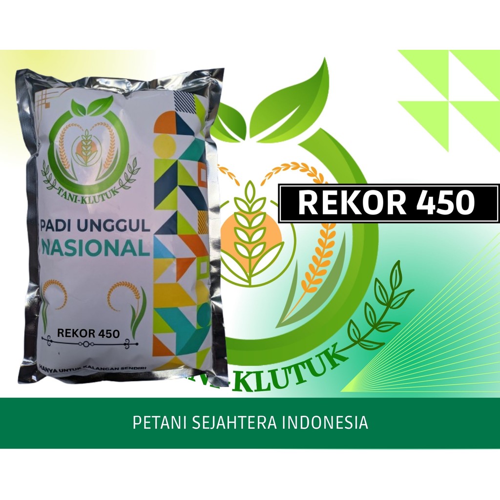 BIBIT/ Benih Padi Unggul REKOR 450 1kg malai panjang ORIGINAL PRODUK