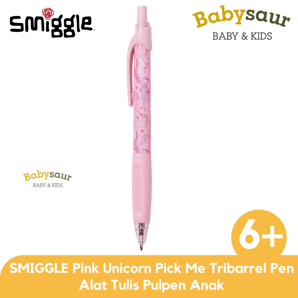 

SMIGGLE 100% Original Pink Unicorn Pick Me Tribarrel Pen Peralatan Sekolah Alat Tulis Ballpoint Pulpen Anak Perempuan