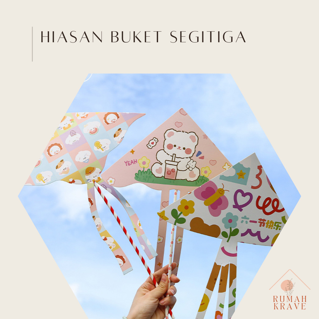 

RUMAH KRAVE - Hiasan Buket Segitiga Kartun Lucu