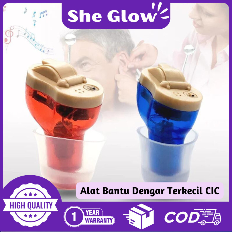 She Glow (GARANSI 1 TAHUN) Alat Bantu Dengar Terkecil CIC Mini Hearing di Dalam Telinga Bantu Dengar