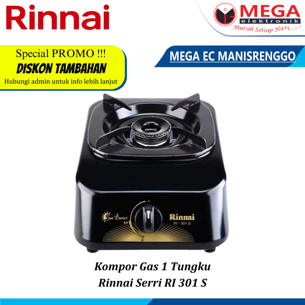 Kompor Gas 1 Tungku Rinnai Seri RI 301 S / Rinnai RI-301 S