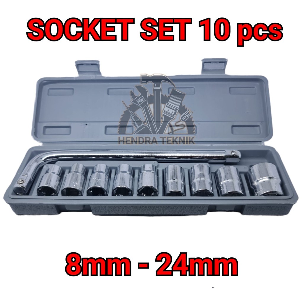 

TERMURAH!! KUNCI SOK SET 10PCS KUNCI SOKET STANG L 10 BUAH KUNCI SHOCK BAUT SOCKET SET CHROME