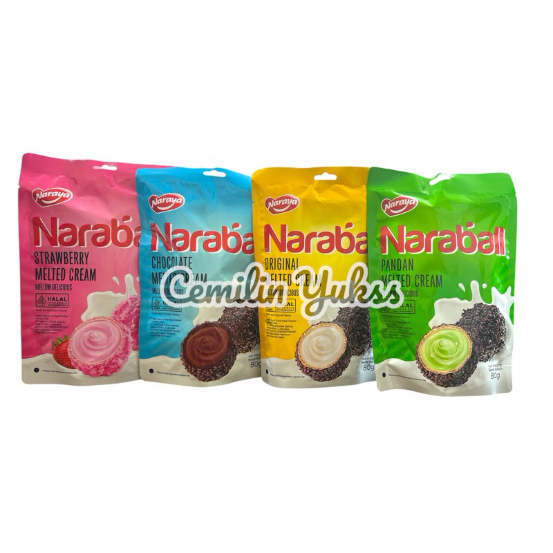 

Naraya Naraball 80g Wafer Salut Cookies Rasa Coklat Vanilla Strawbery