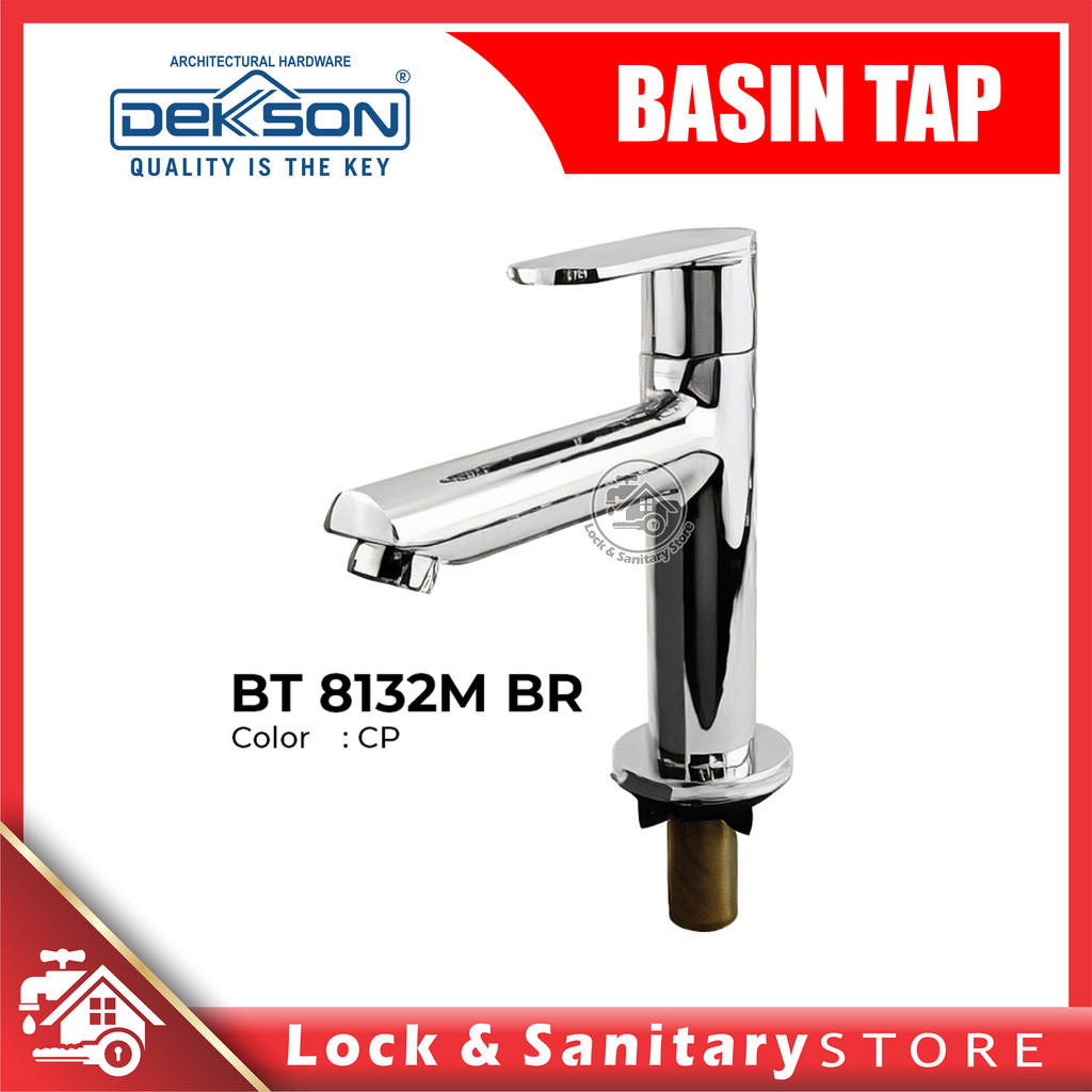 BASIN TAP DEKKSON BT 8132M BR CP Single Lever Sink Tap Basin Brass Faucet Tap Chrome Dekson BT 8132 