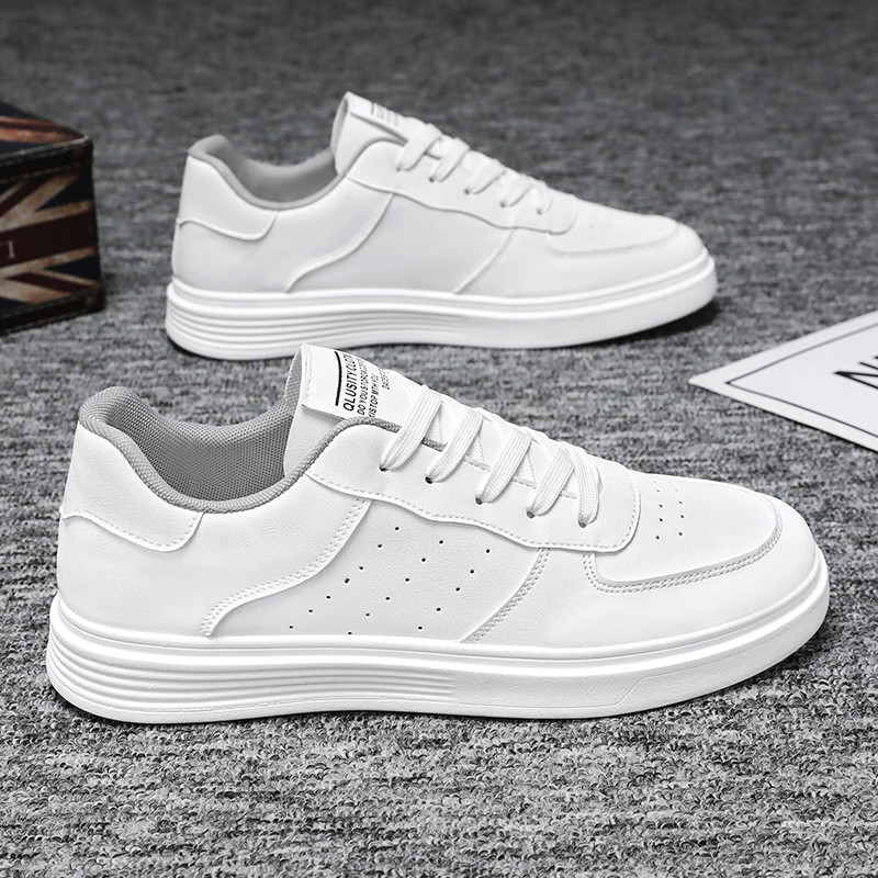 Sepatu Sneakers Pria Kulit Casual Tinggi Kerja Kuliah Sepatu Olahraga Pria