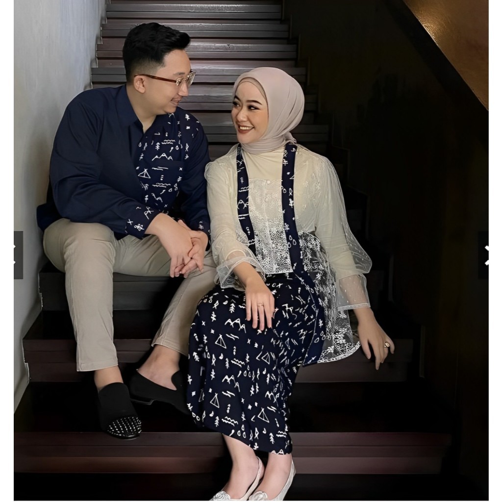 Seiya Kebaya Couple KutuBaru Wisuda Modern Set Kebayak Tunik Lamaran Tunangan Kemeja Batik Coupel