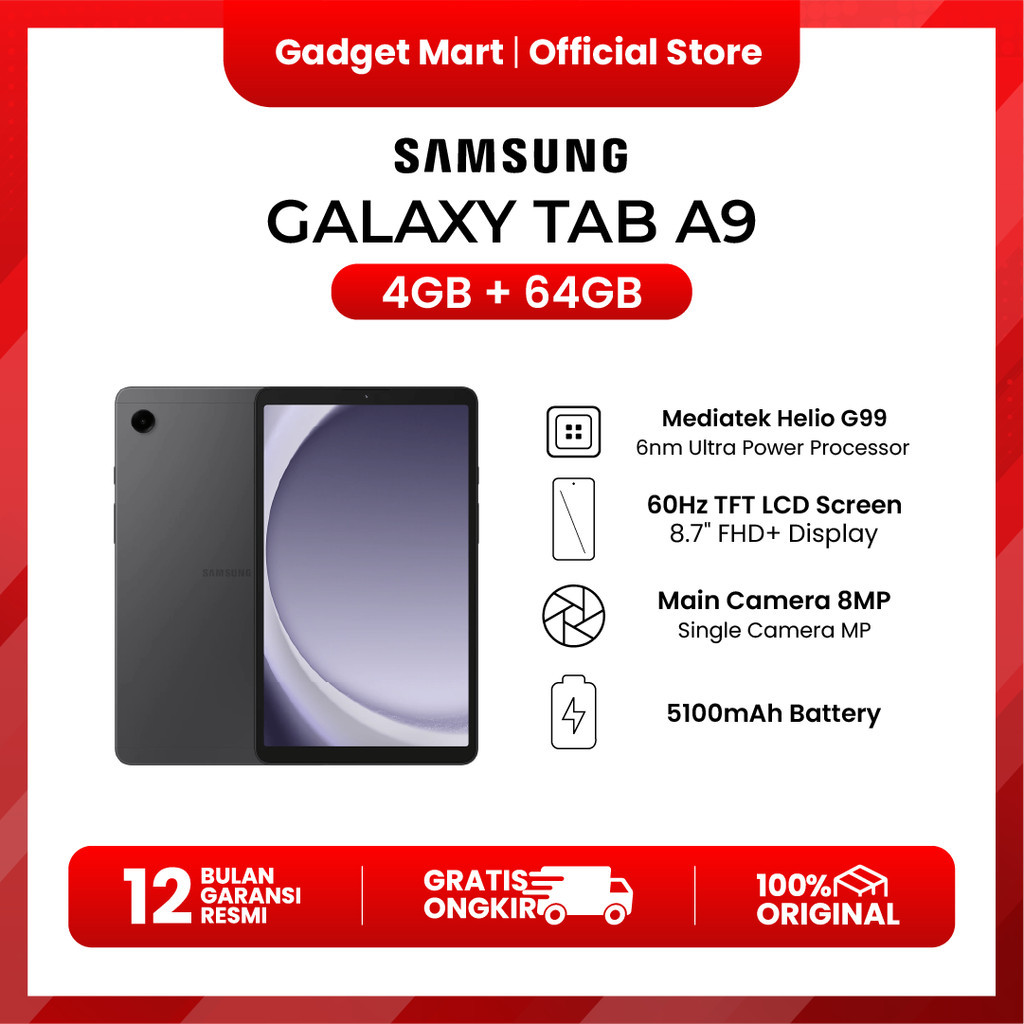 Samsung Galaxy Tab A9 4/64GB - Garansi Resmi
