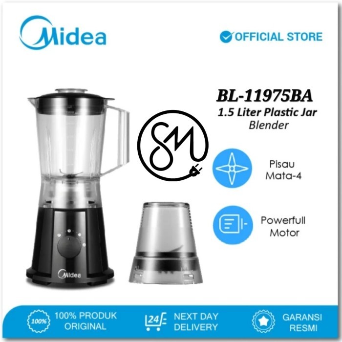 Blender Midea 1.5 Liter BL-11975BA 2in1 Pelumat BL11975BA