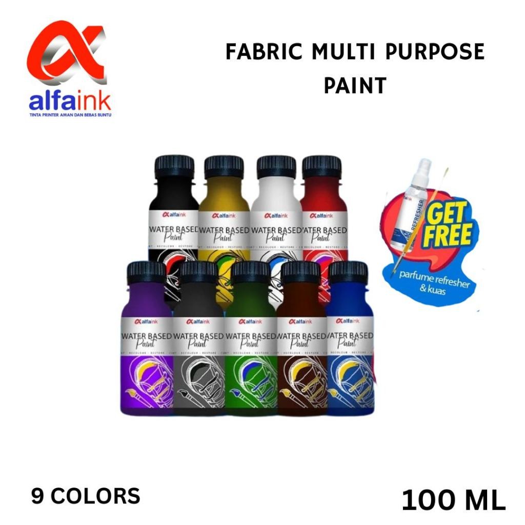 

Cat Kain Serbaguna Alfaink Cat Sepatu Topi Kain Kanvas Cat Kain Waterbased Colors Permanen Cat Kain Berwarna - Satuan- SHAGB