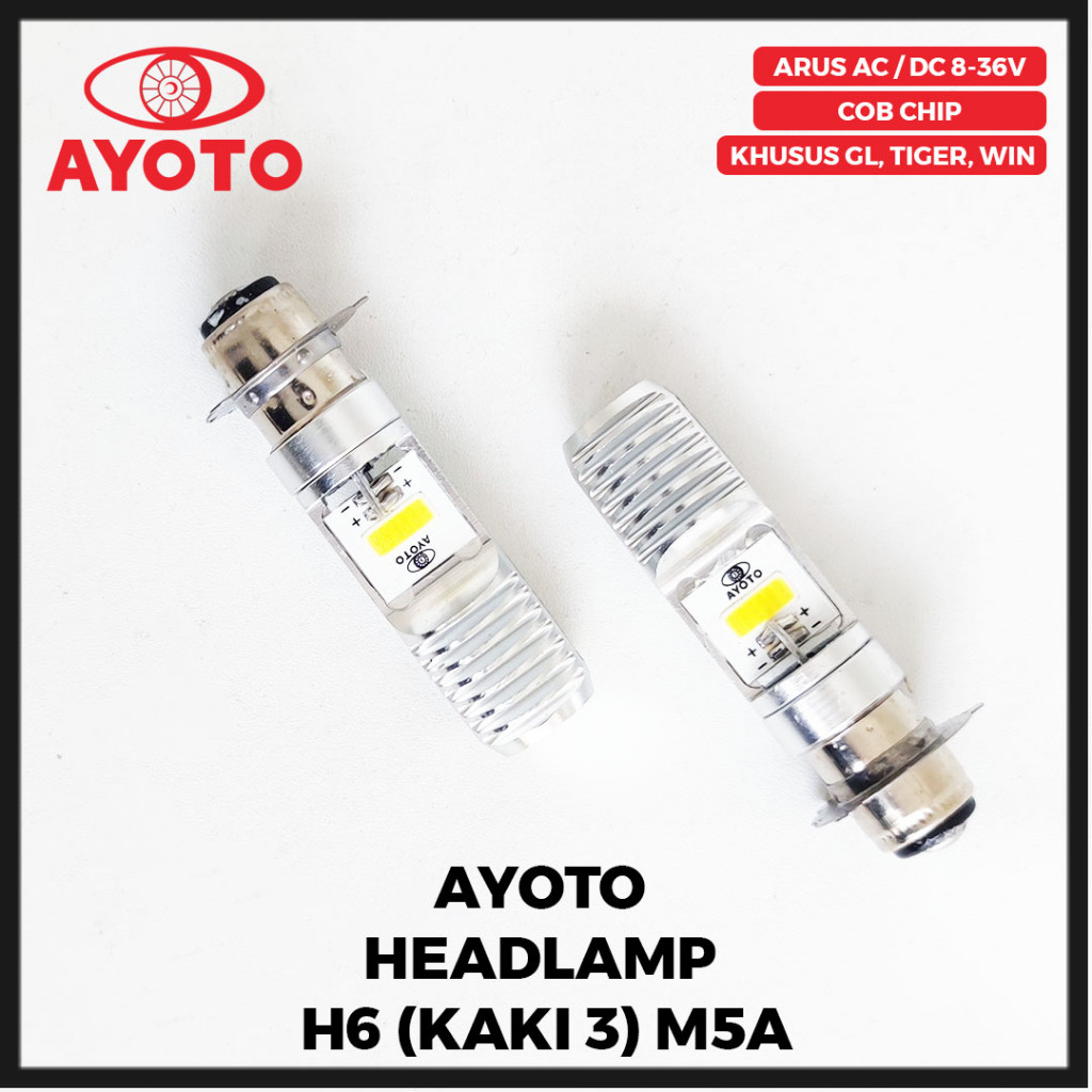 [AYOTO] LAMPU DEPAN (HEADLAMP) H6 LED M5A AC DC COCOK UNTUK MOTOR GL/SUPRA X LAMA/WIN