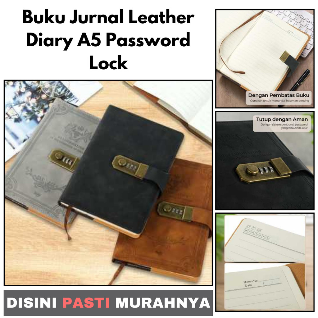 

KGRD Buku Jurnal Leather Diary A5 68GSM 200 Halaman Grid with Lock TTD1HR