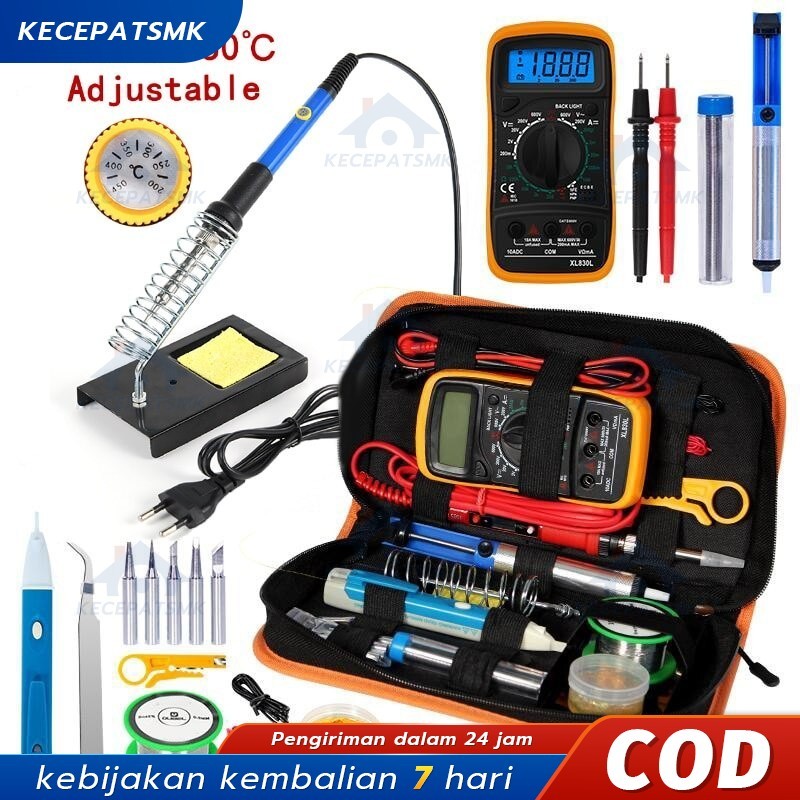 Paket Solder Listrik Lengkap Set Solder Listrik Lengkap dengan Multimeter Iron Tool Kit 220V 60W/Sol