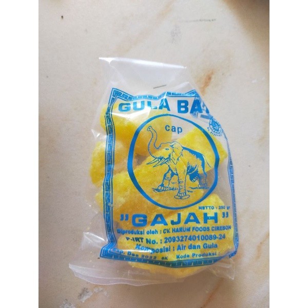 

Gula Batu Kuning CAP GAJAH Khas Cirebon Berat 250 Grm