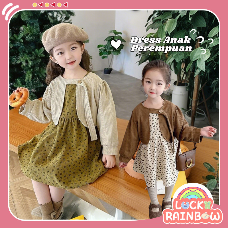 [ Cuci Gudang ] 6 Bulan - 5 Tahun Dress Anak PerempuanKorea import Super Premium  Lengan Panjang Mot
