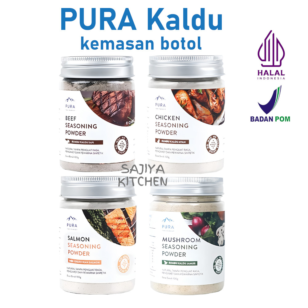 

PURA Kaldu Asli Ayam, Jamur, Sapi, Salmon 100 gr Gluten Free Sehat Tanpa MSG & Pengawet