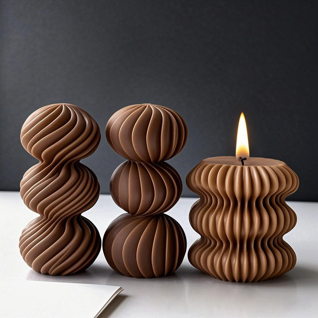 

Striped Orb Scented Candle Silicone Mold DIY Geometric Rotating Orb Plaster Resin Ornament Mould Handmade Candle Making Supplies