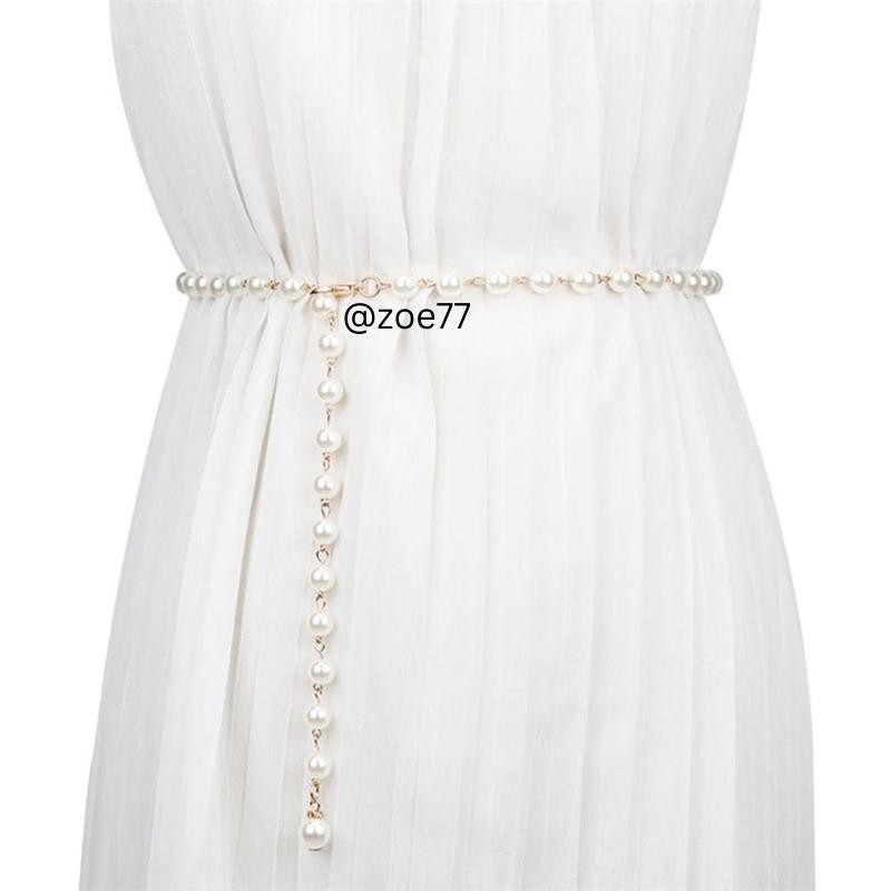 Ikat Pinggang Belt Rantai Mutiara Wanita Mewah