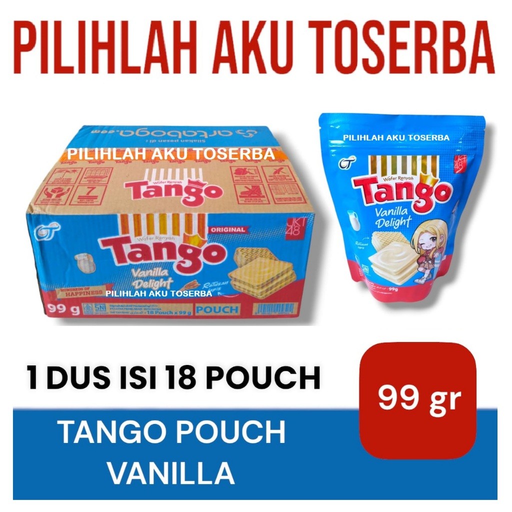 

WAFER TANGO POUCH VANILLA DELIGHT 100 gr - (HARGA 1 DUS ISI 18 POUCH)