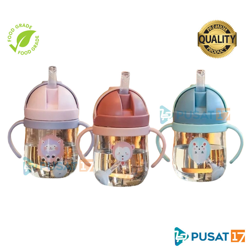 B06 Botol Minum Anak Sekolah 250ML Botol Minum Gagang Karakter Botol Minum Anak Gagang Motif Botol M