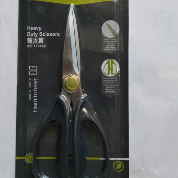 Gunting HEAVY DUTY DAPUR ILID 408 stainless steel GREEN - Hijau Terlaris