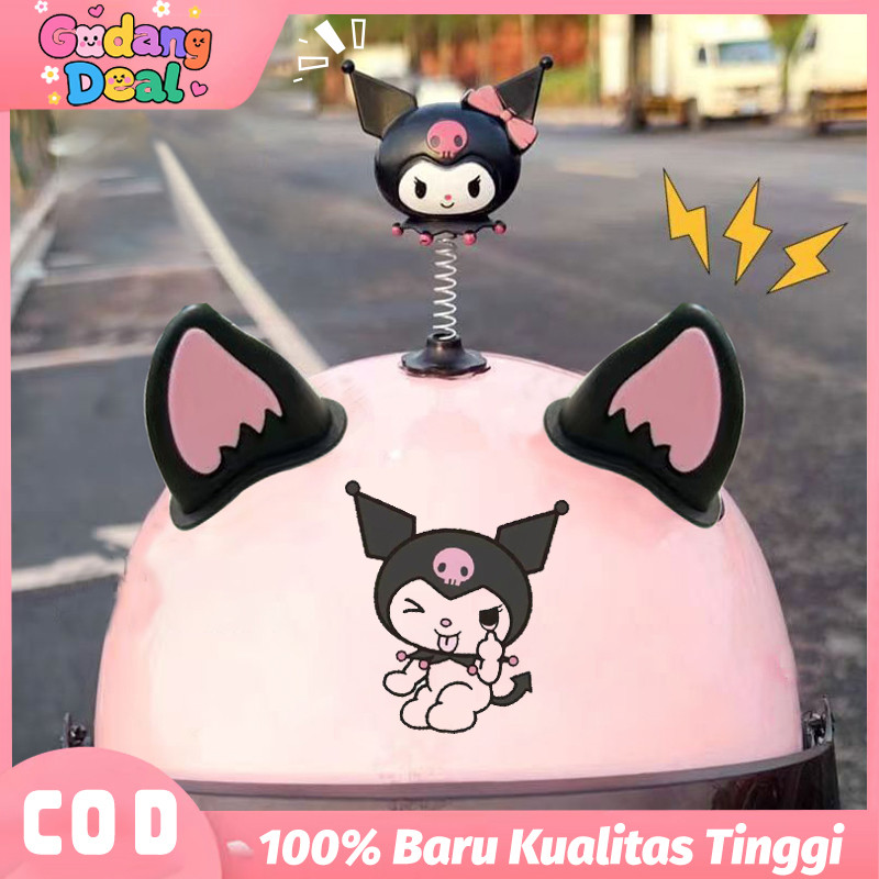Stiker Helm Motor Lucu Dekorasi Telinga Kucing Anti Air untuk Helm Elektrik Aksesori Helm Elektrik U