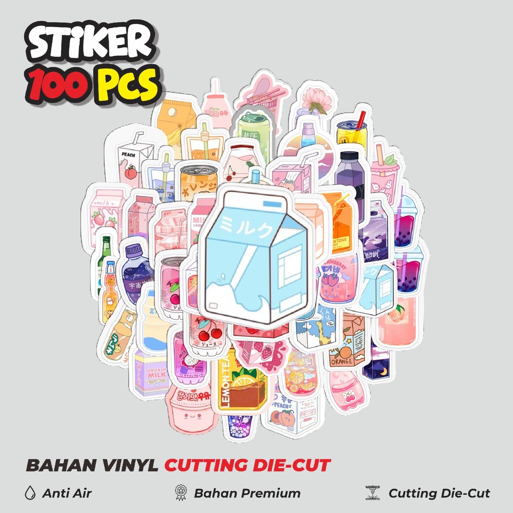 

Terbaru! 50 pcs Stiker Minuman Segar Dekorasi Lucu Kreatif untuk Notebook, Skateboard, HP