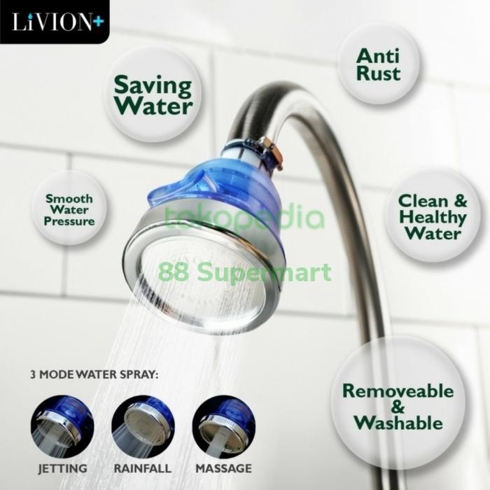 LiVION+ Alat Filter Air 3 Mode Air / Saringan Kran Dapur Kamar Mandi
