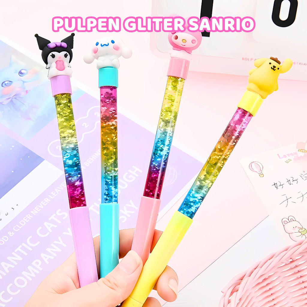 

Pulpen Lucu dan Unik Korea Karakter Kuromi Sanrio Cinnamoroll My Melody Pink Cute Glitter Murah