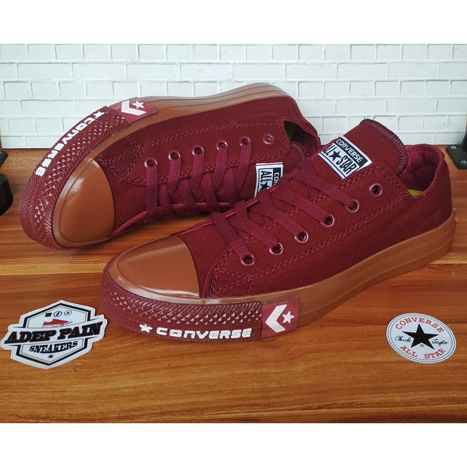 SEPATU ALL STAR CONVERSE MERAH MAROON GUM MOTIF