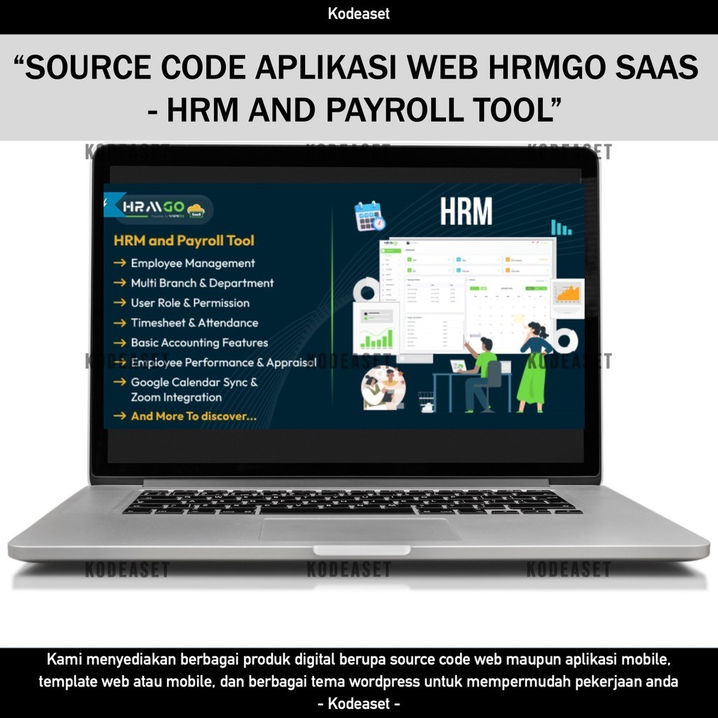 SOURCE CODE APLIKASI WEB HRMGO SAAS - HRM AND PAYROLL TOOL D47 KODEASET
