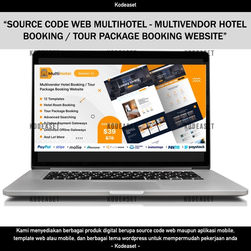 SOURCE CODE APLIKASI WEB MULTIHOTEL - MULTIVENDOR HOTEL BOOKING / TOUR PACKAGE BOOKING WEBSITE D86 K