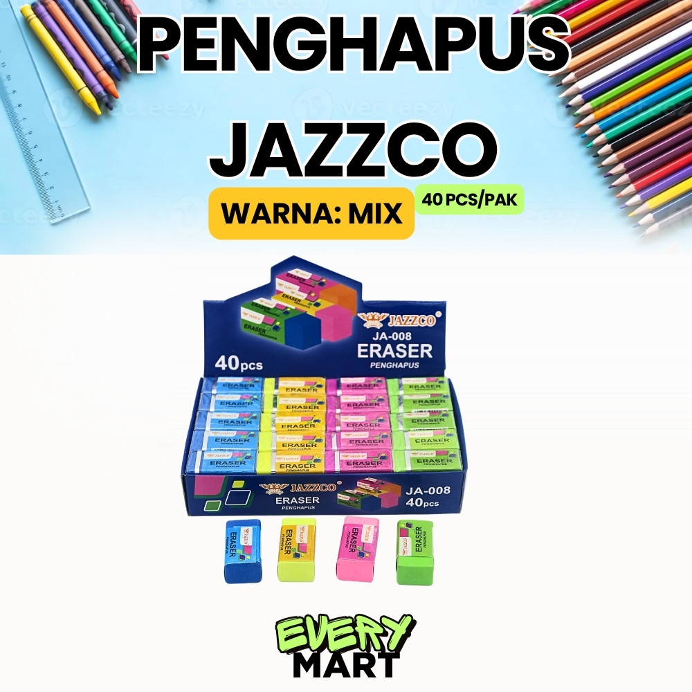 

1 box Eraser Penghapus Jazzco Kecil Warna(40 Pcs)