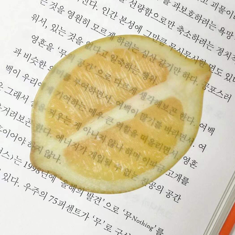 

2Pcs Creative Fashion Fruits Bookmark SimulationCute Bookmark Photography Props Gifts Watermelon Lemon Bookmark Funny Cartoon