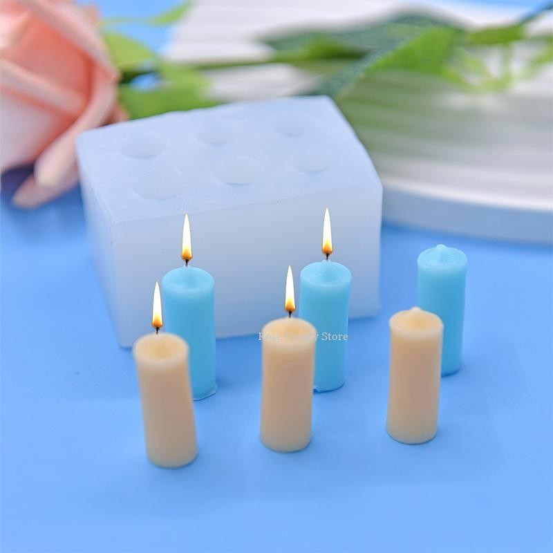 

Mini Candle Silicone Mold Diy Korean Style 6 Candle Silicone Mold Soap Chocolate Cake Tool Home Decoration