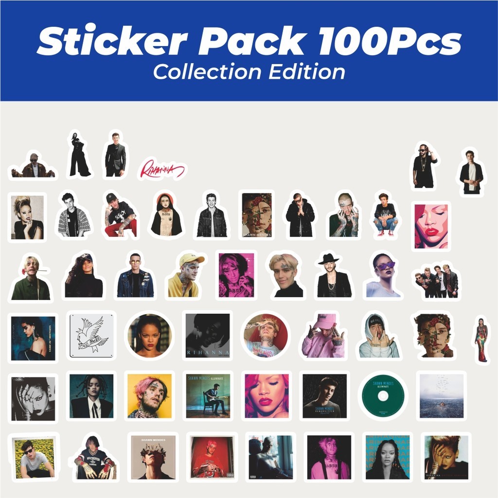 

Hot Stiker Lil Peep, Bunny, Shawn Mendes Rihanna Lucu Anti Air Stikers Berperekat Waterproof Sticker Decal Buat Motor Helm Buku Journal Koper Casing HP Laptop Botol Minum