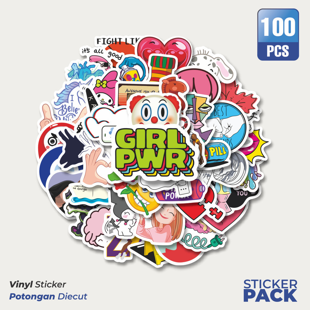 

Stiker Vinyl Stiker Noob Pack Stiker Random V3 Waterproof Aesthetic- Untuk Laptop, Motor, dan Helm - Paper Stationery Pack