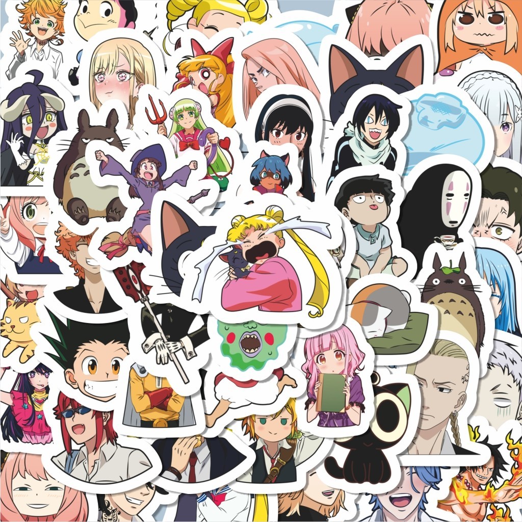 

100PCS Lucu Stiker Anime Jepang V2 Stiker Aesthetic Stiker Anti Air Stikers Berperekat Waterproof sticker decal buat Motor Helm Buku Journal Koper Casing HP Laptop Botol Minum Hadiah anak