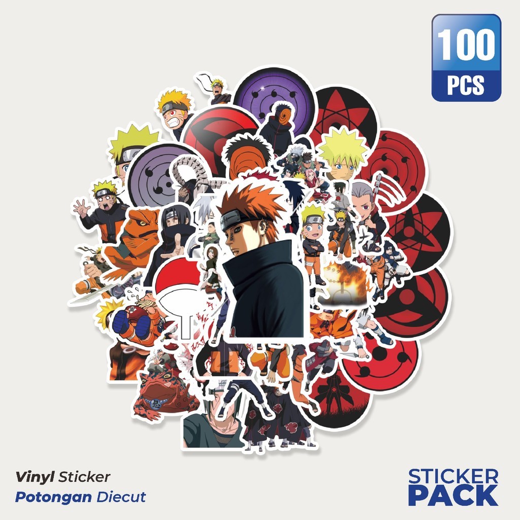 

Stiker Vinyl Stiker Anime Naruto Waterproof Aesthetic- Untuk Laptop, Motor, dan Helm - Paper Stationery Pack