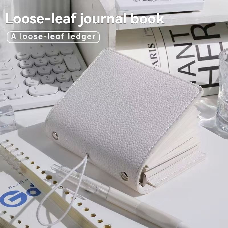 

80 Sheets Loose-leaf Binder Notebook and Journal Diary Pocket Agenda Planner with Elastic String Card Slot Portable Travel Book