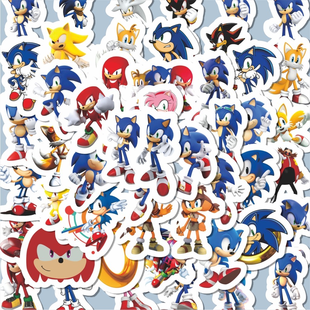 

100PCS Lucu Sticker Kartun Sonic the Hedgehog Sticker Stiker Aesthetic Stiker Anti Air Stikers Berperekat Waterproof sticker decal buat Motor Helm Buku Journal Koper Casing HP Laptop Botol Minum Hadiah anak
