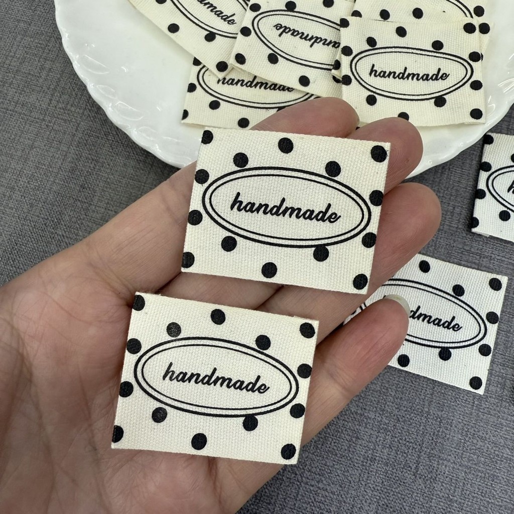 

Cotton Printed Woven Labels & Tags - DIY Sewing Patches, Clothing Labels, Hair Tie Tags - Ready to Ship, Handmade Craft Supplies