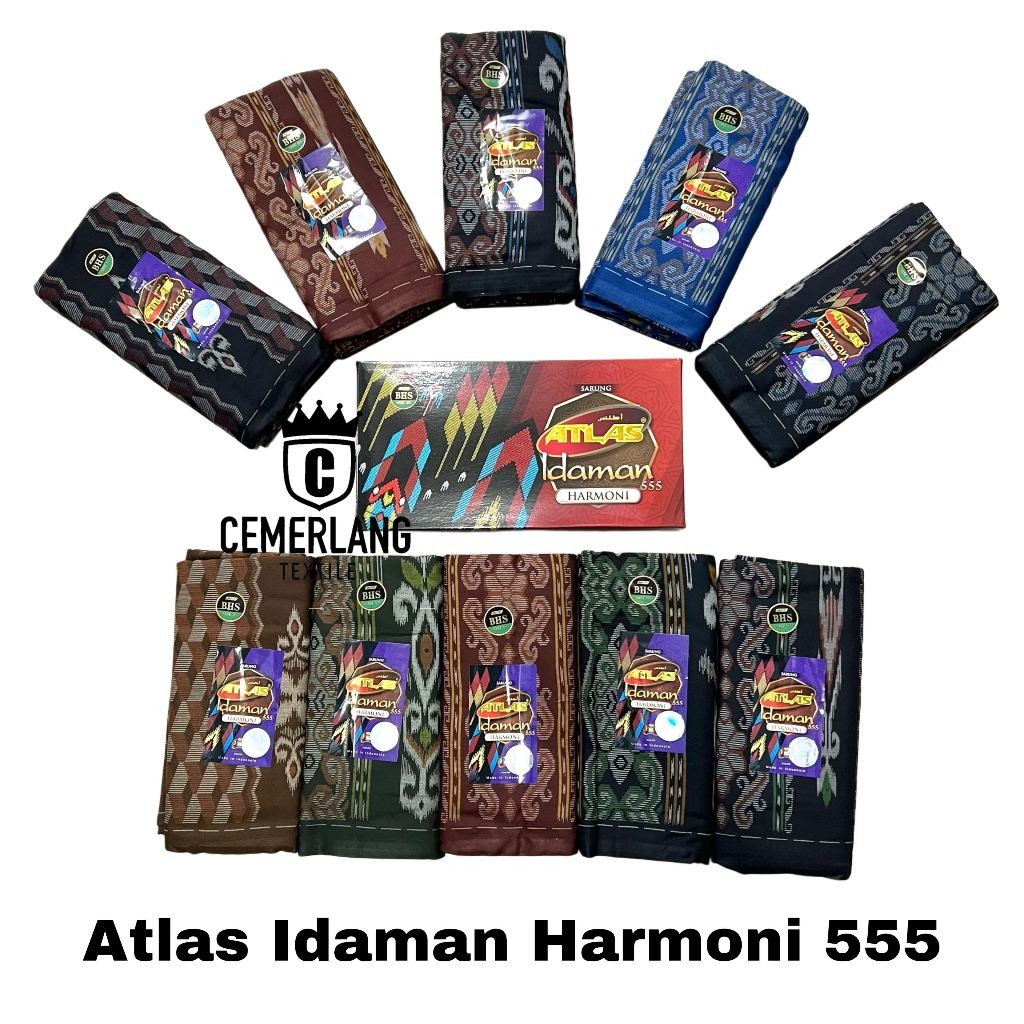 Sarung Atlas Idaman 555 Harmoni Grosir (10 PCS)