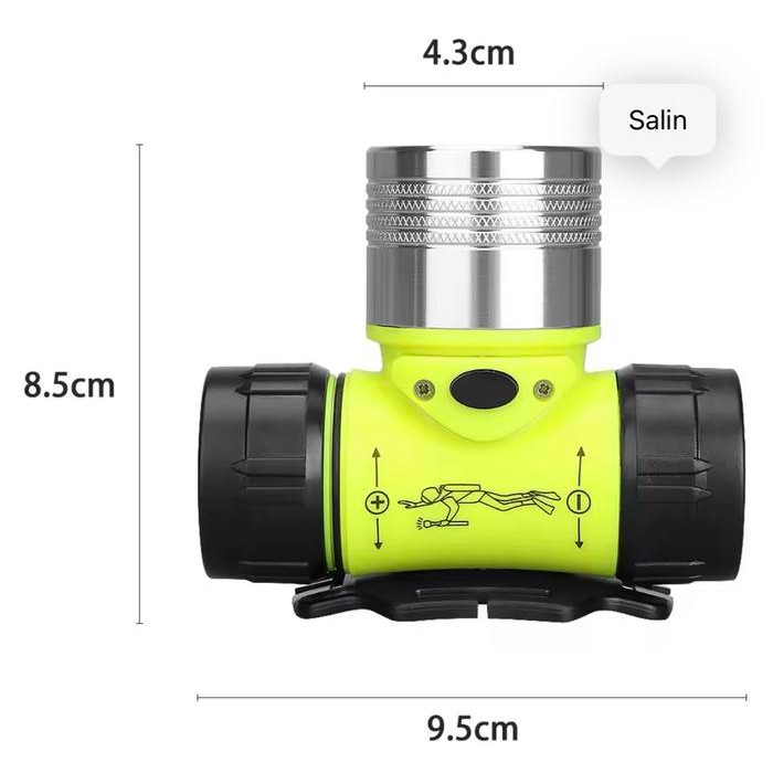 Diving Headlight Senter kepala selam headlamp menyelam anti air