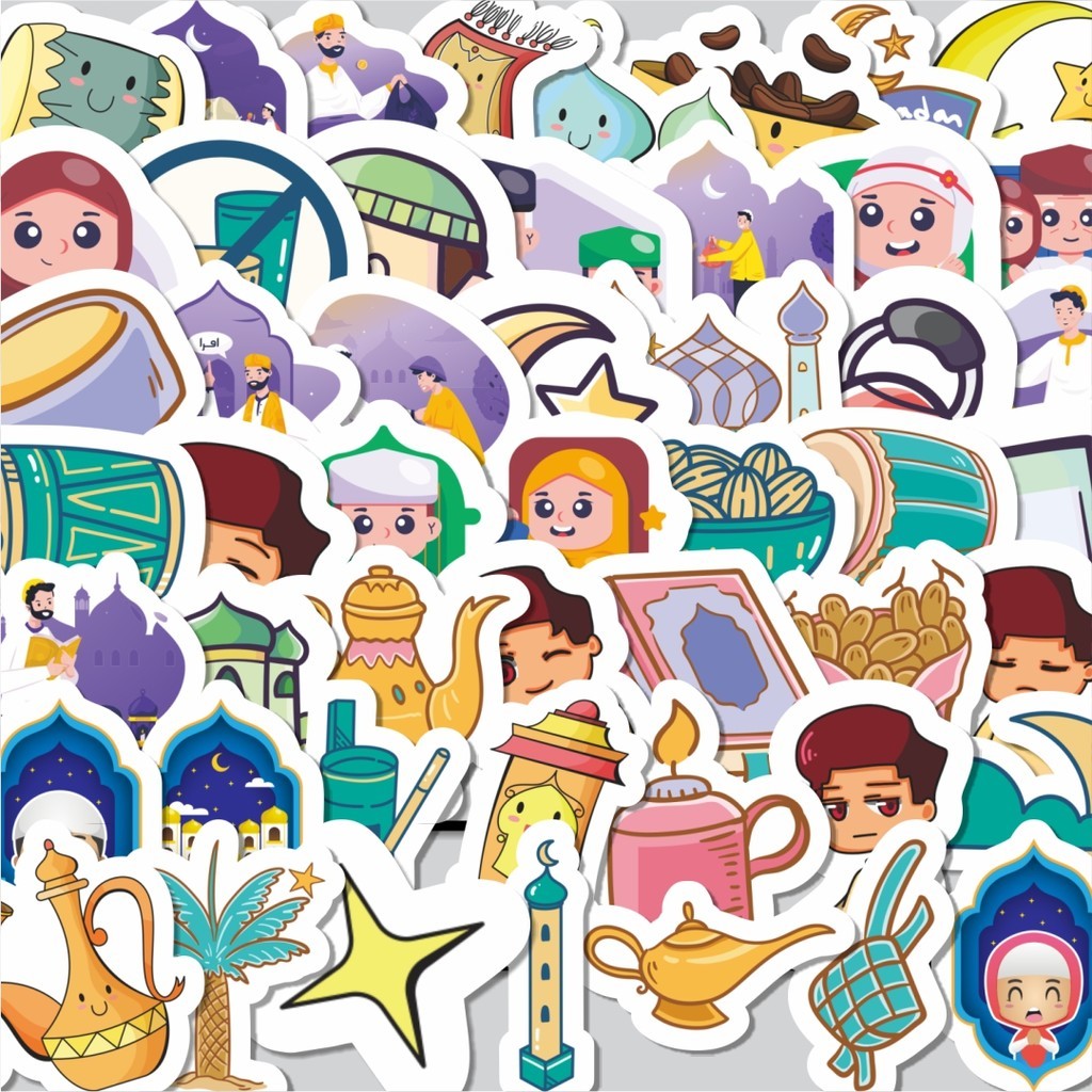 

Stiker Cutting Pack Stiker Perayaan Ramadhan Isi 100Pcs Series Aesthetic Lucu Keren Untuk Koper Bahan Vynil