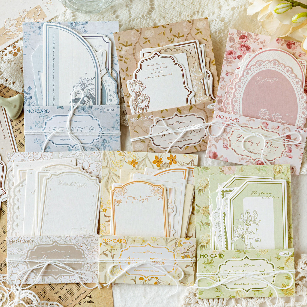 

10 pcs/lot Vintage Label Style Material Papers Memo Pads Journaling Scrapbooking DIY decorate Office School Stationery supplies